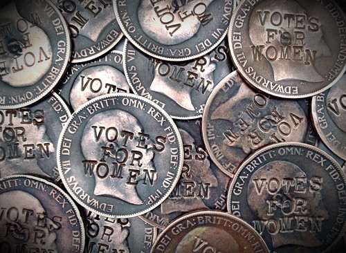 Suffragette penny defaced - suffragette, .